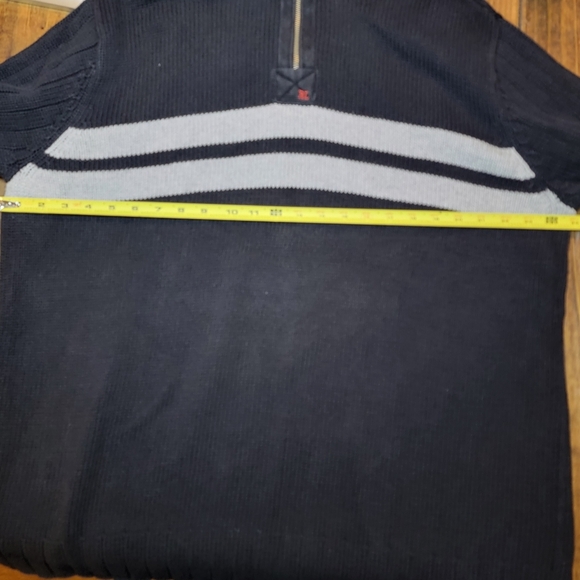 Polo Jeans Company Mens Ralph Lauren Sz XXL Dark Blue Quarter Zip Sweater Y2K - Picture 4 of 9